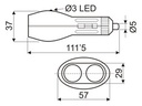 Adaptador doble conector mechero con fusible. Mod. 10206