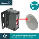 Sensor fotocélula completa c/espejo 10m IP44 12-250VAC/DC. Mod. PEM10D