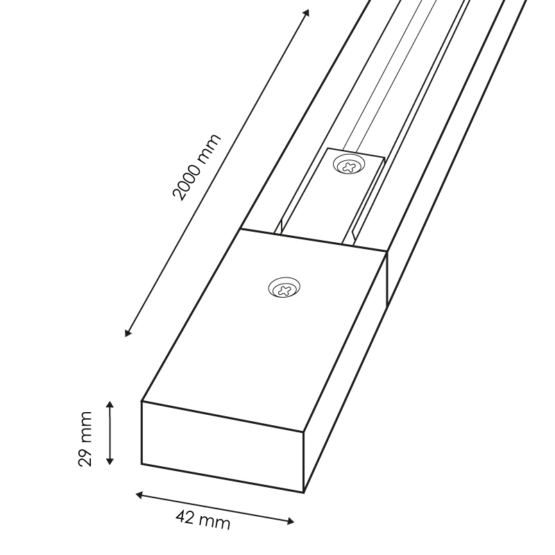 Carril Monofásico Maxpower 2 Metros blanco. Mod. LM3203