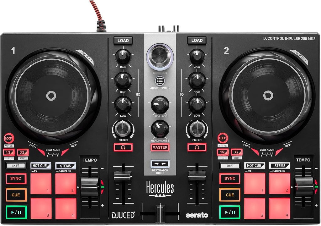Kit DJ todo en 1 controlador auricular altavoces Hércules. Mod. DJLEARNING KIT MK2