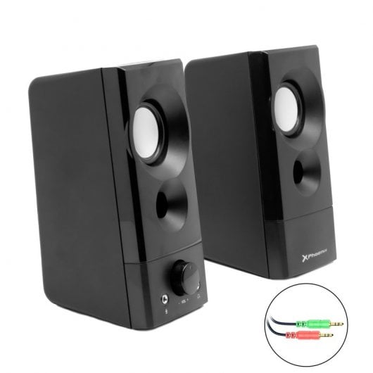 Pareja altavoces ordenador 6W RMS Jack + USB Phoenix. Mod. PHPRIVATESOUND
