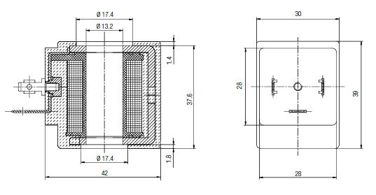 Bobina electroválvula 24VAC 22VA 13mm. Mod. MA3024AC