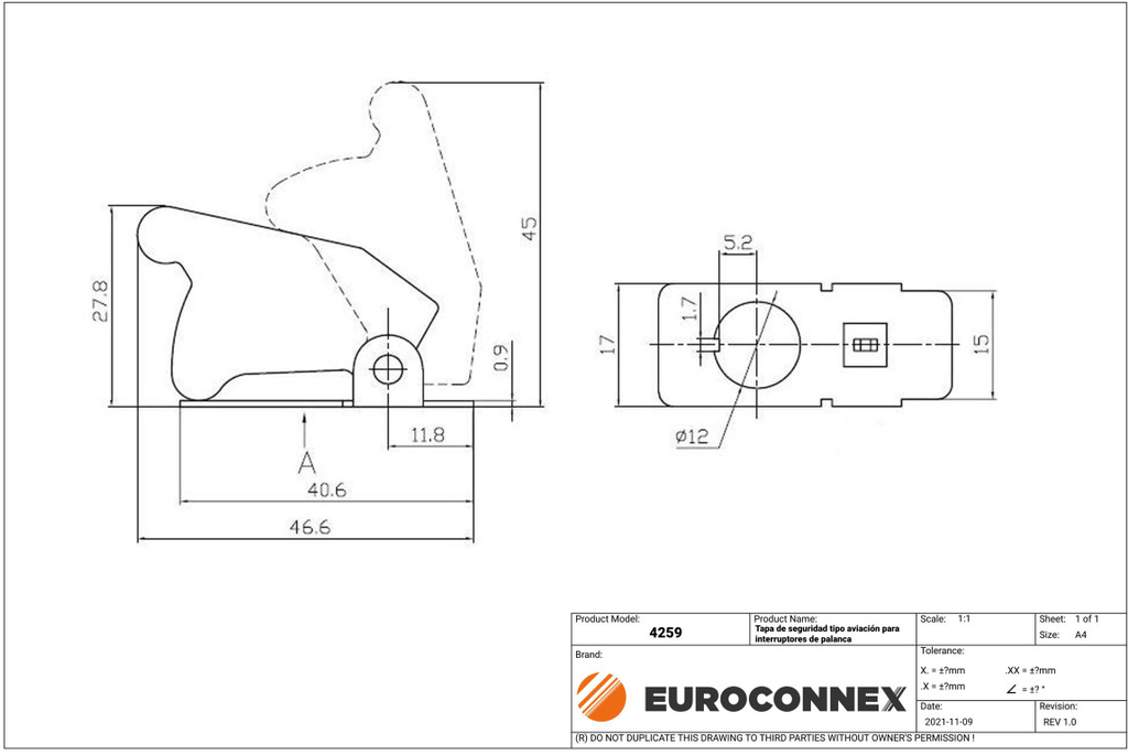 PULSADOR PARA LINTERNA 36100 ESPECIAL PARA CAZA. Mod. 36101