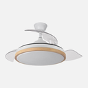 Ventilador de techo aspas retráctil 72W blanco/haya motor DC CCT EVROS. Mod. 197091368