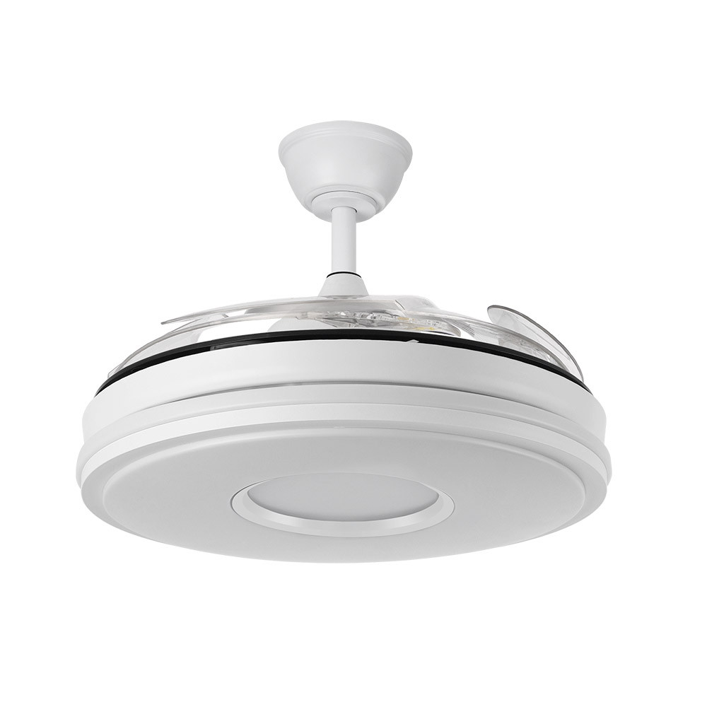 Ventilador de techo aspas retráctil 59W motor DC CCT DANI blanco. Mod. 165391401
