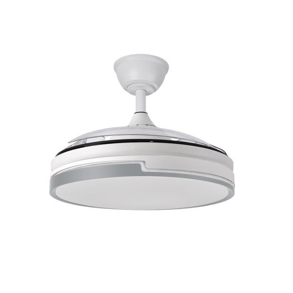 Ventilador techo aspas retráctiles 59W blanco/gris 107cm Papiro. Mod. 212591328