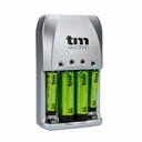 Cargador de pilas AA/AAA + 4 pilas recargables. Mod. TMBCR010