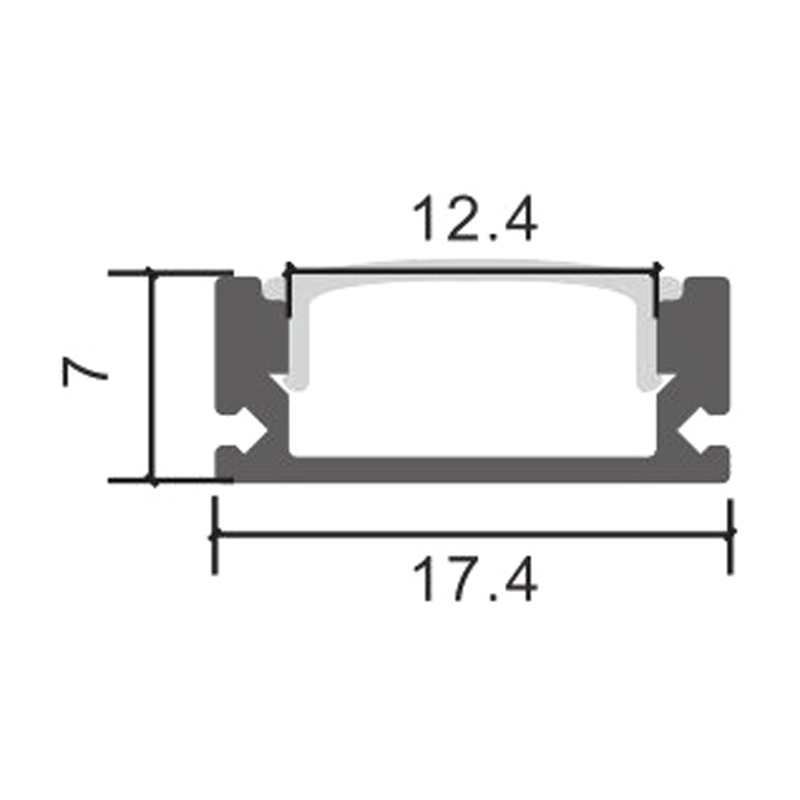 Perfil de Aluminio Sid Lacado Negro - 2 Metros. Mod. LM3708