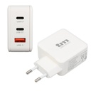 Cargador de pared USB Gan 65W con 1 USB A y 2 USB C TM Electron. Mod. TMUAD165