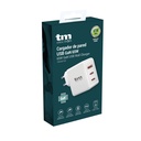 Cargador de pared USB Gan 65W con 1 USB A y 2 USB C TM Electron. Mod. TMUAD165