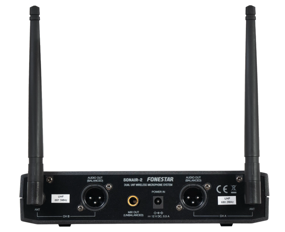 Doble micrófono inalámbrico de mano UHF. Mod. SONAIR-M