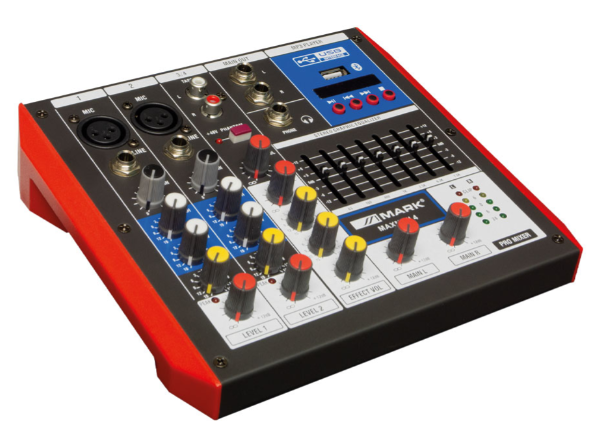 Mezclador analógico 4 canales USB Bluetooth Mark. Mod. MIXER MAXMINI4