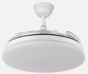 Ventilador de techo aspas retráctil 59W motor DC CCT Tridente blanco. Mod. 236391301