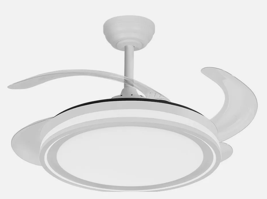 Ventilador de techo aspas retráctil 59W motor DC CCT Bandido blanco. Mod. 235791401