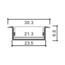 Perfil de Aluminio Long Lacado Blanco - 2 Metros. Mod. LM3718