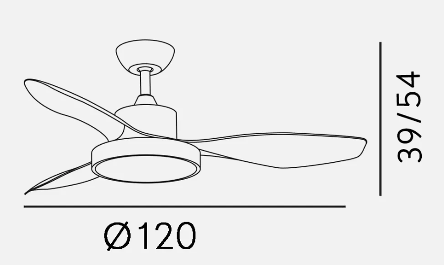 Ventilador de techo 120cm 48W motor DC CCT Hayate cuero roble. Mod. 128591336