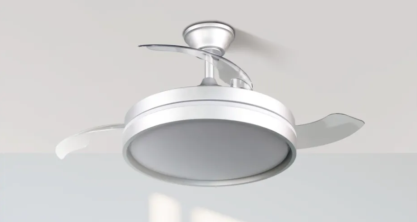 Ventilador de techo aspas retráctil 72W plata motor DC CCT Mandarín. Mod. 239591374