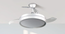 Ventilador de techo aspas retráctil 72W plata motor DC CCT Mandarín. Mod. 239591374