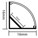 Perfil de aluminio esquina tira led 2 metros NEGRO 12V/24V. Mod. LM3744