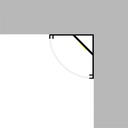 Perfil de aluminio esquina tira led 2 metros NEGRO 12V/24V. Mod. LM3744