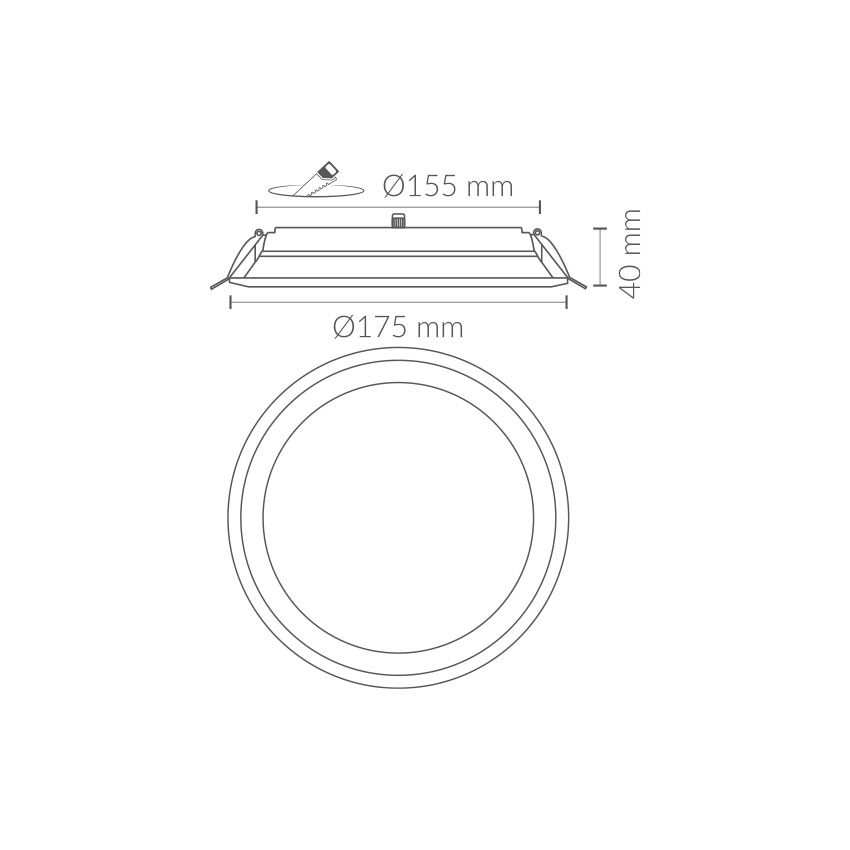 Downlight empotrar 20W IP65 5700K. Mod. 212000CW