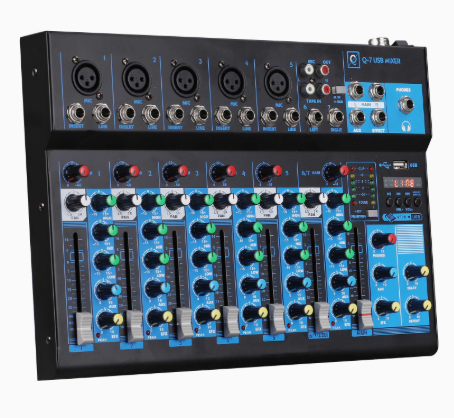 Mesa de mezcla 7 canales USB OQAN. Mod. Q7 MK2 USB