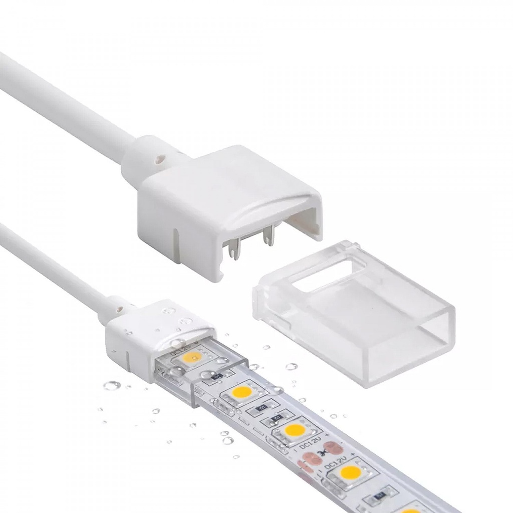 Conector Intermedio Con Cable Para Tira Led Ip68 10Mm Out 8Mm In 2Pin. Mod. LM2924