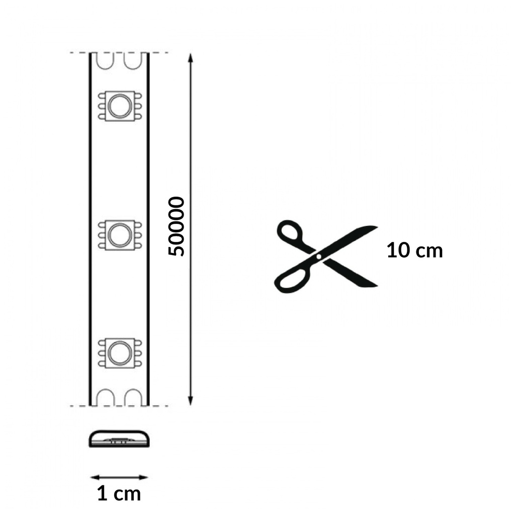 Tira de Led 220V Cob Point 10W/m Ip65 4000K - metro. Mod. LM2662