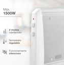 Radiador de mica Kambal Máx. 1500W Blanco. Mod. 301015010