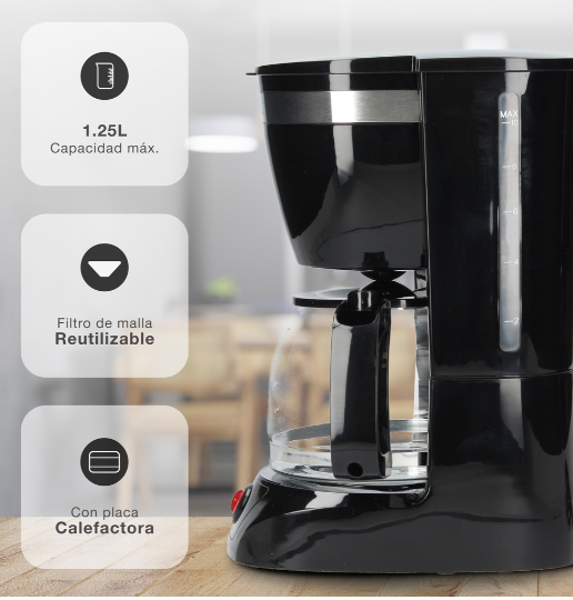 Cafetera goteo 10 tazas 800W Mocca. Mod. 400010019