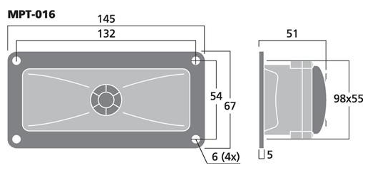 Tweeter de agudos piezo . MOD. MPT-016