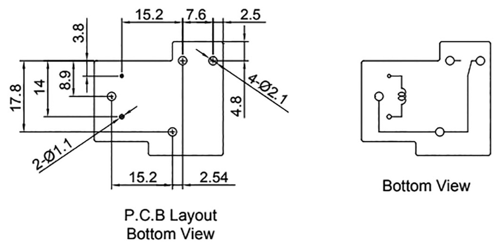 Relé electromagnético SPDT 12VCC 30A Serie L90. Mod. L90-12W
