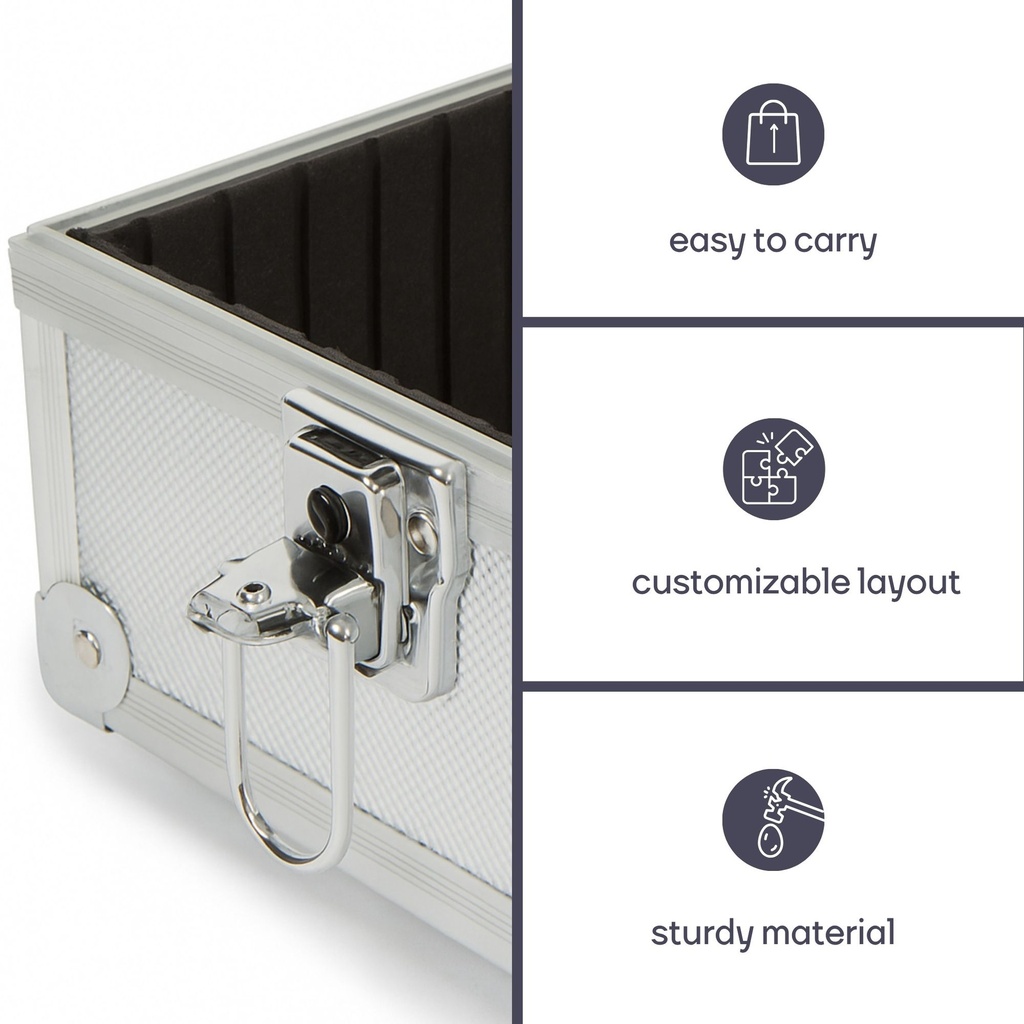 Maletín de herramientas aluminio 425x305x125mm 16.2l. Mod. 1819