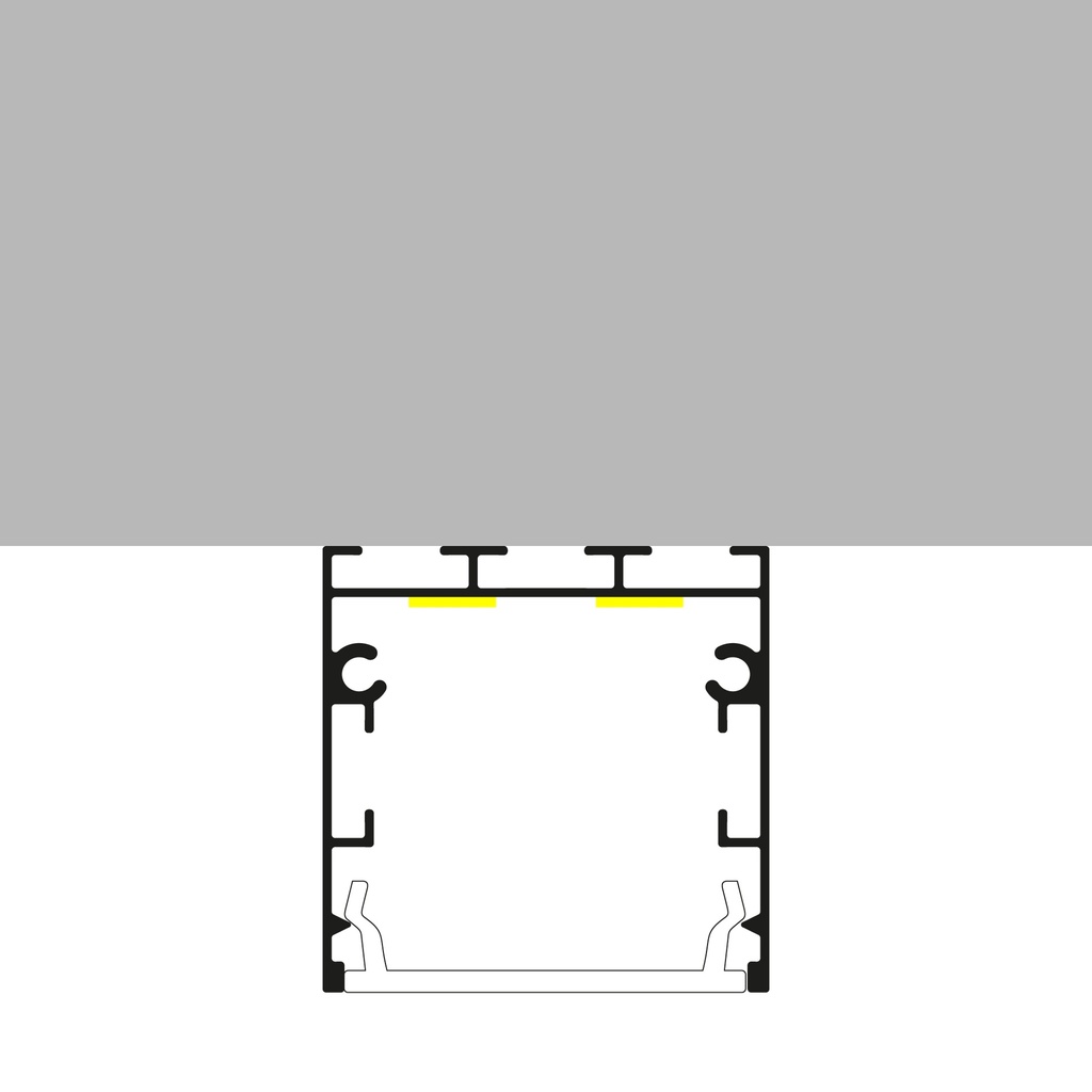 Perfil de Aluminio Fate Lacado Negro - 2 Metros. Mod. LM3786