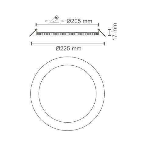 Downlight LED empotrar redondo 18W regulable 6000K blanco. Mod. 201800CWDIM