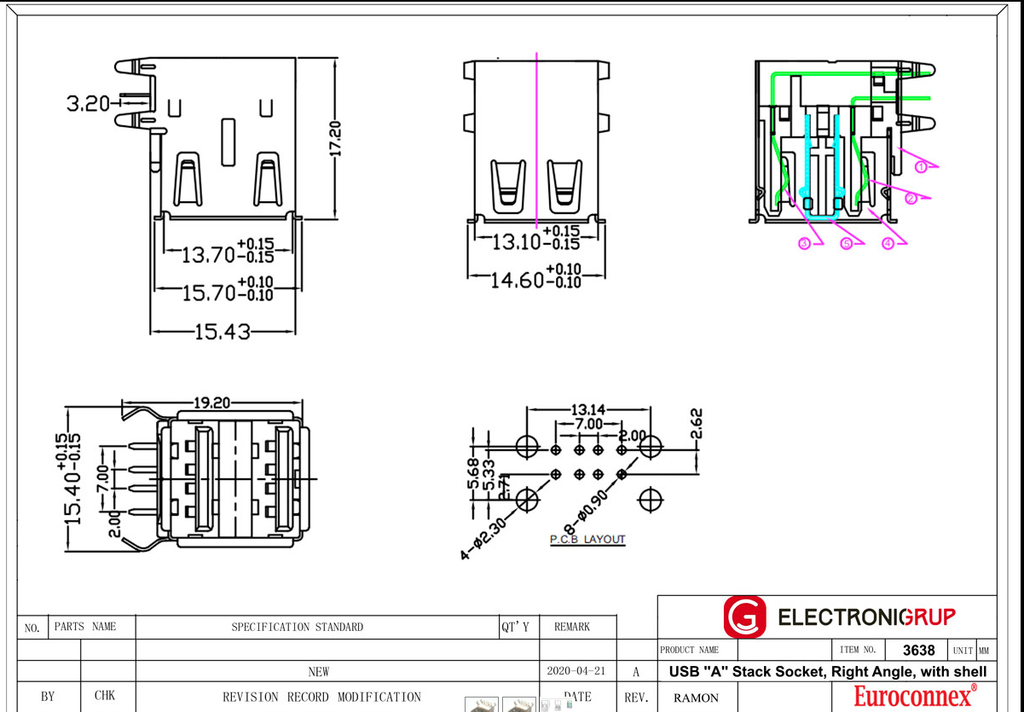 Conector doble USB A hembra soldar PCB. Mod. 3638-15748.jpg