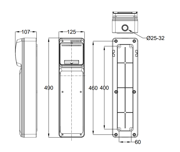 Armario completo y cableado 2 tomas schucko 2p+TT 16A Famatel. Mod. 6521