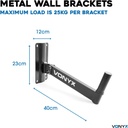 Pareja de Soportes metálicos para Altavoz en Pared 25kg Vonyx. Mod. WMS-02