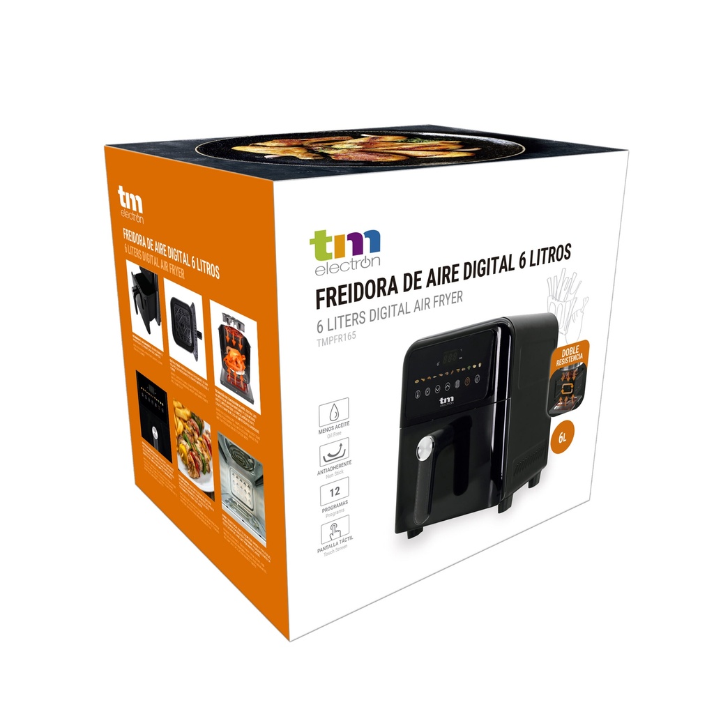 Freidora de aire digital 6 litros doble resistencia TM. Mod. TMPFR165