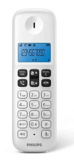 Teléfono inalámbrico Dúo blanco de Philips. Mod. D1612W/34