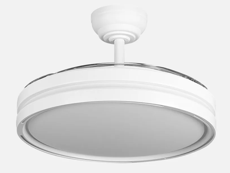 Ventilador de techo aspas retráctil 72W blanco motor DC CCT Capitán. Mod. 259091301
