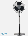 Ventilador pie 40cm 40W negro Etesio. Mod. 183941009