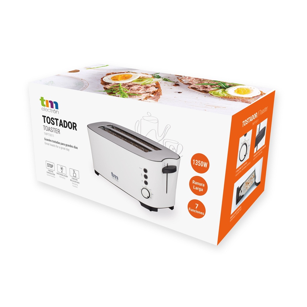 Tostador con dos ranuras extra anchas TM. Mod. TMPTS011