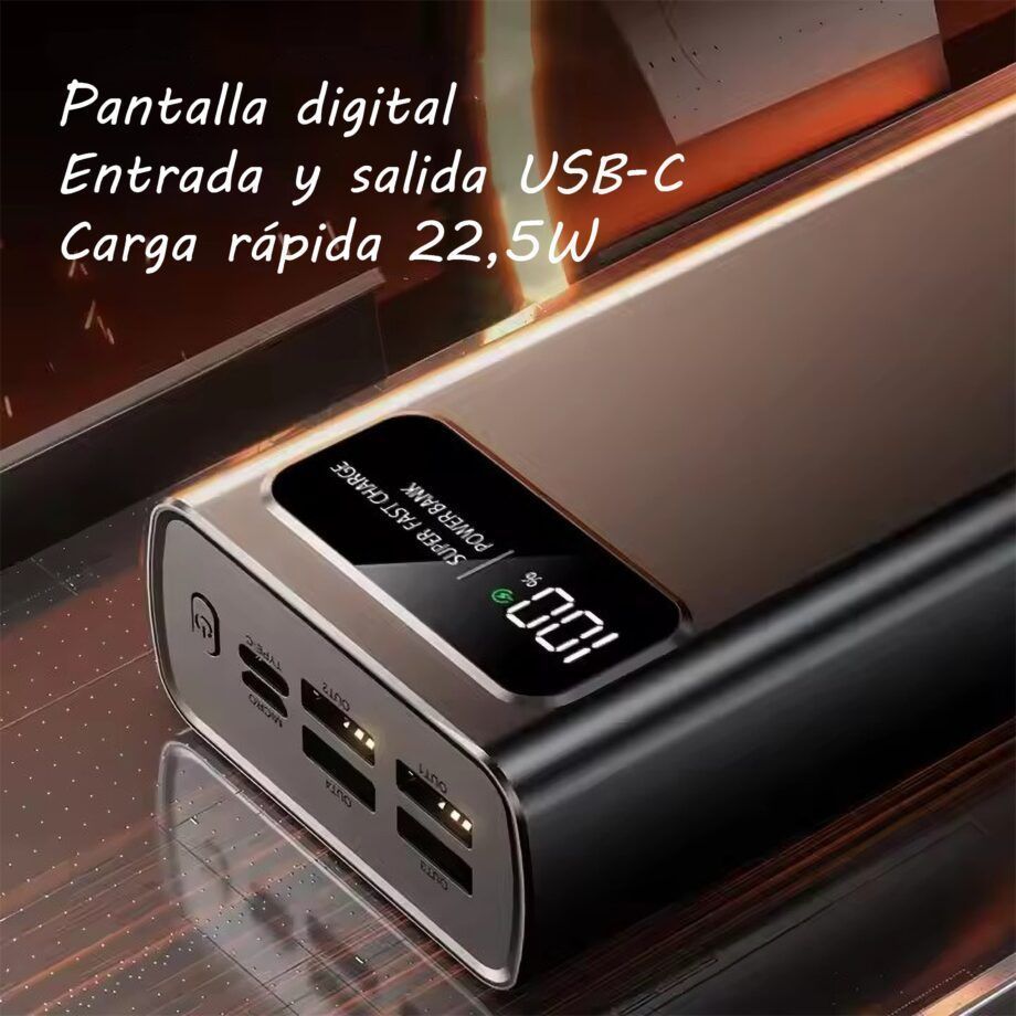 Batería externa powerbank 30000mAh 22.5W PD20W LEOTEC. Mod. LEPOW30W22W