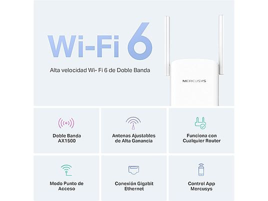 Repetidor WiFi 1500Mbps Mercusys AX1500. Mod. ME60X