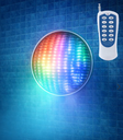 Bombilla LED piscina PAR56 25W RGB IP68 c/mando. Mod. HOPAR5625WRGB