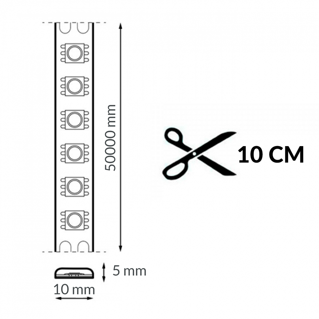 Tira de Led 220V Cob Point 14W/m Ip67 - 50 Metros. Mod. GA2687