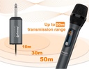 2 Micrófonos de Mano inalámbricos UHF Unidireccional Audibax. Mod. MISSOURI