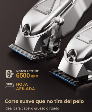 Set de cortapelos mas barbero inalámbrico y/o red color plata VGR. Mod. V051/298SIL