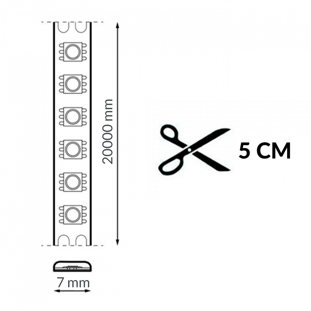 Tira Led 12V Smd Flexilight Ip44 60 Led/m - 20 Metros 4000K. Mod. LM2722
